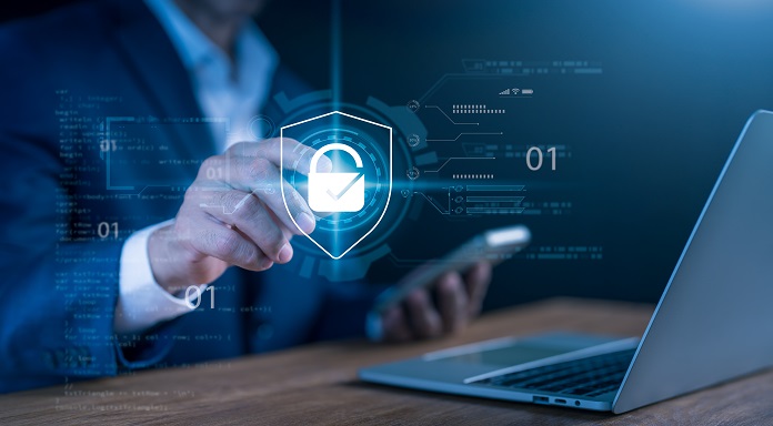 Concept,Of,Global,Data,Security,Privacy,,With,Human,Hand,Touching