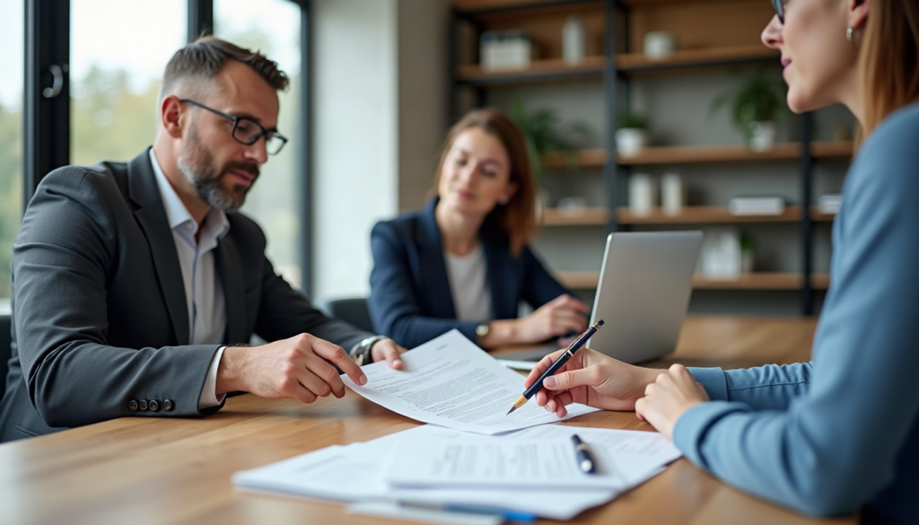 Zorgprofessionals bespreken aanbestedingen in de zorg tijdens een overleg.